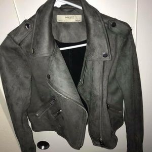 Suede biker jacket
